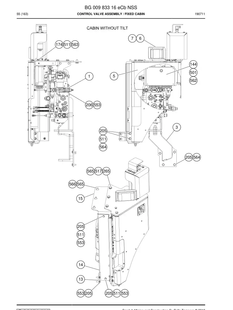 BG00983316e BG 009 833 16e Control Valve Assembly - Sandvik Technical Drawing