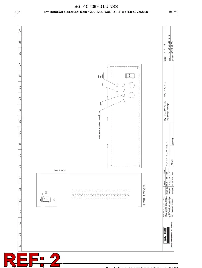BG00983804c BG 009 838 04c Enclosure, Stainless Steel - Sandvik Technical Drawing