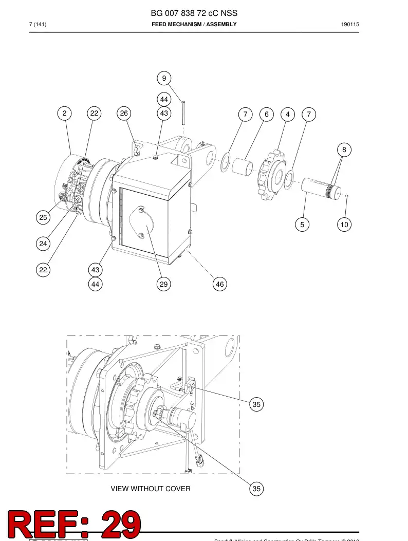 BG00985296a BG 009 852 96a Hatch - Sandvik Technical Drawing