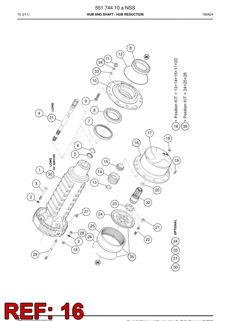 BG00987234a BG 009 872 34a Planet Gear Assembly - Sandvik Technical Drawing