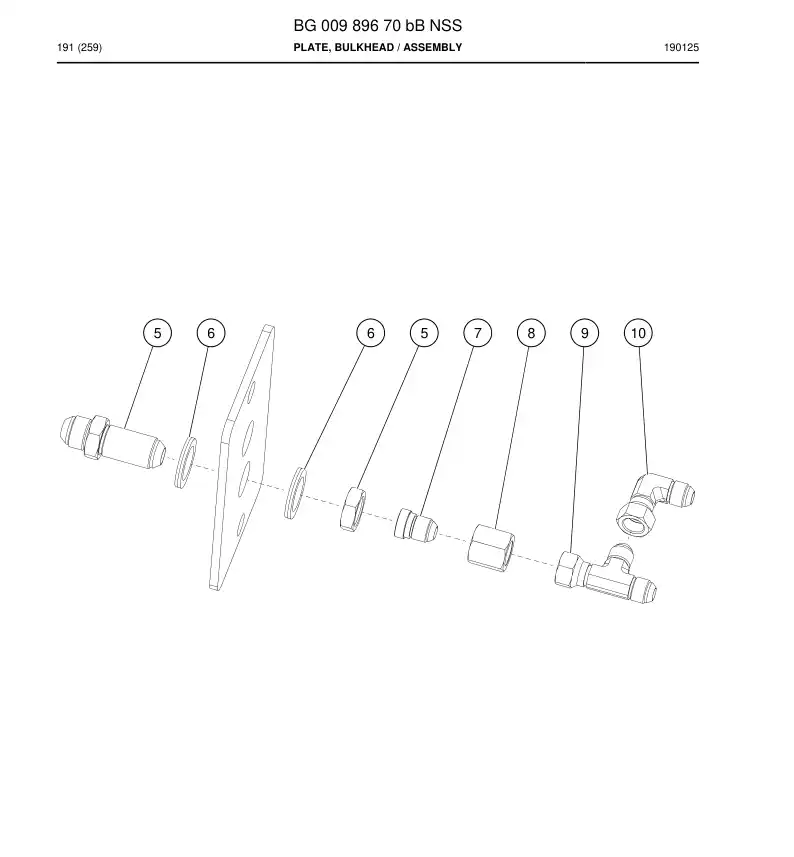 BG00989670b BG 009 896 70b Plate, Bulkhead - Sandvik Technical Drawing