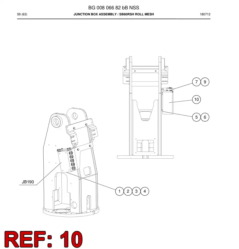 BG00989713a BG 009 897 13a Cover, Rubber - Sandvik Technical Drawing