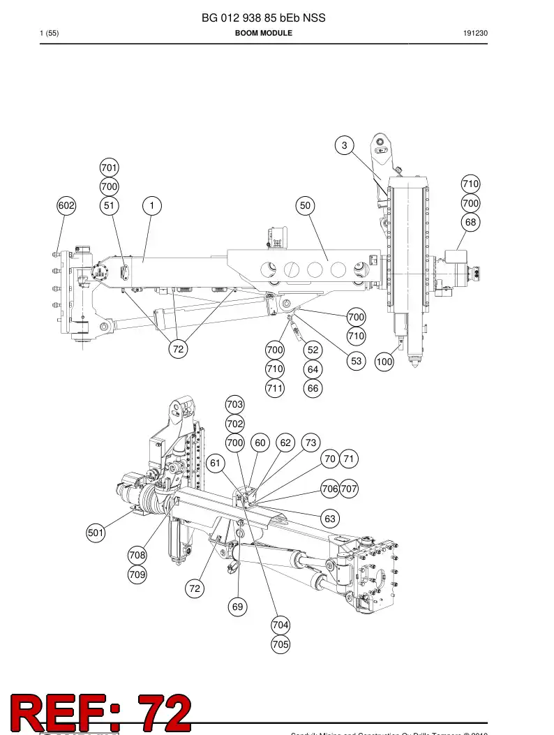 BG00990317a BG 009 903 17a Clamp, Block, Complete - Sandvik Technical Drawing