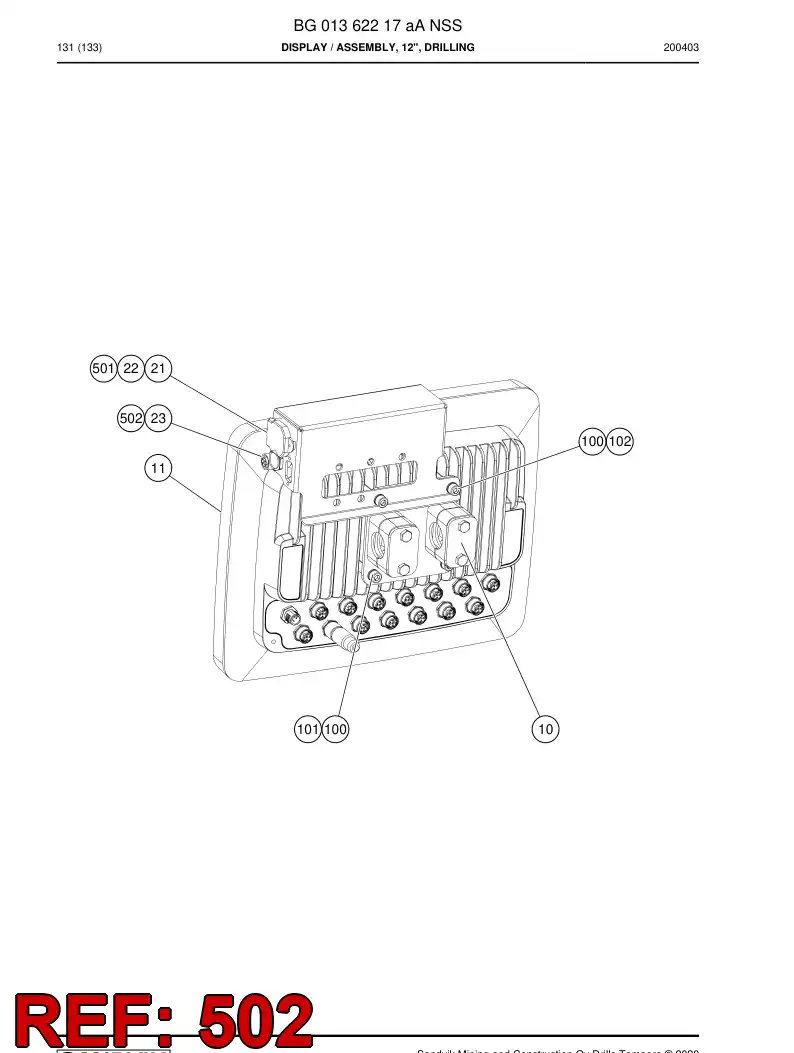 BG00990458c BG 009 904 58c Cable Assembly - Sandvik Technical Drawing