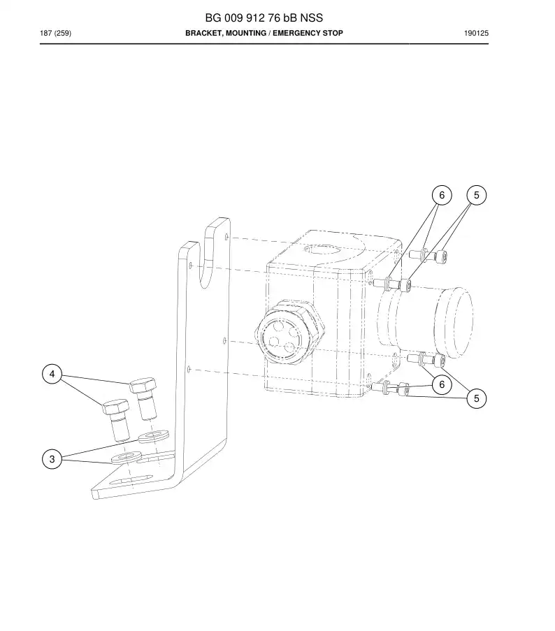 BG00991276b BG 009 912 76b Bracket, Mounting - Sandvik Technical Drawing