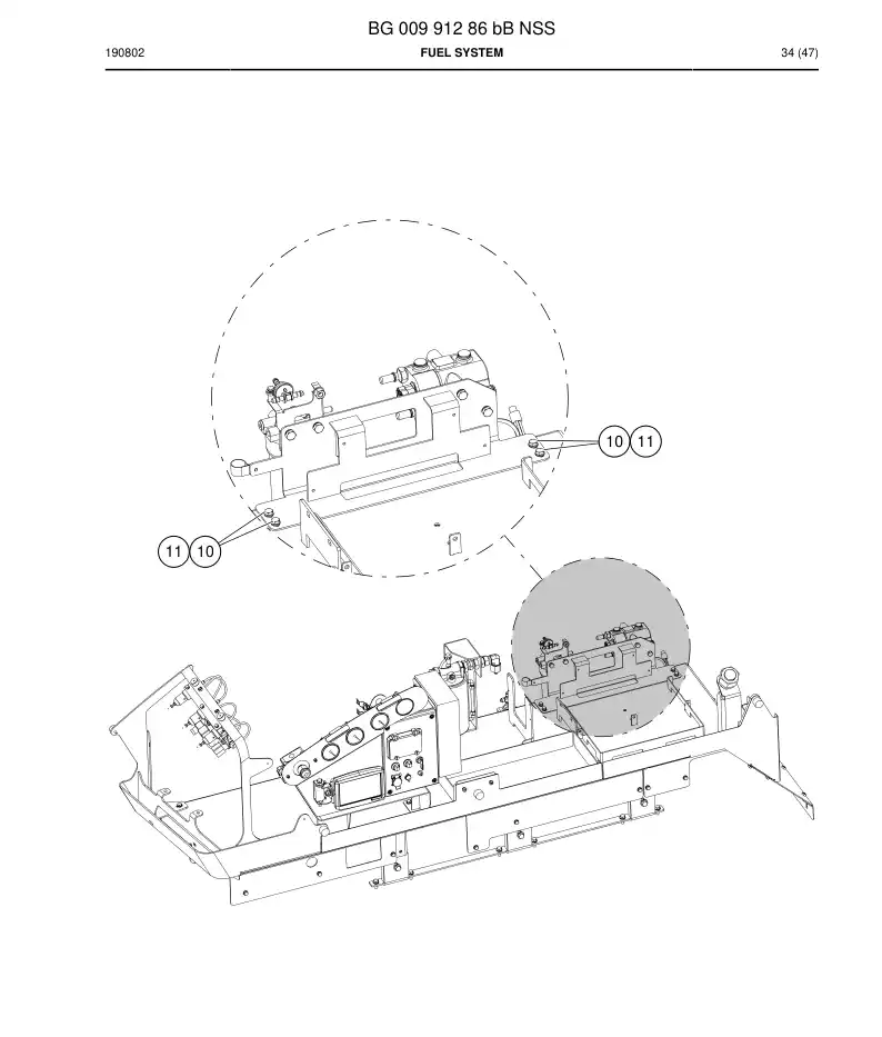 BG00991286b BG 009 912 86b Fuel System - Sandvik Technical Drawing