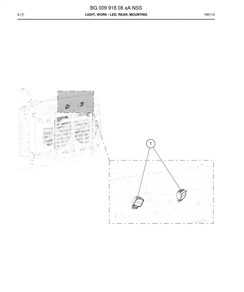 BG00991808a BG 009 918 08a Light, Work - Sandvik Technical Drawing
