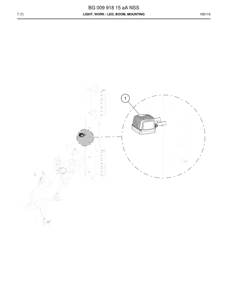 BG00991815a BG 009 918 15a Light, Work - Sandvik Technical Drawing