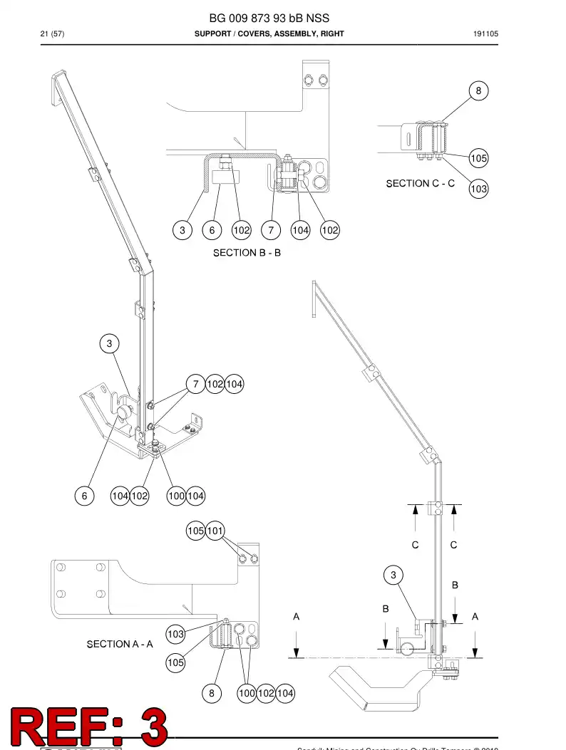 BG00992250a BG 009 922 50a Plate, Stop - Sandvik Technical Drawing