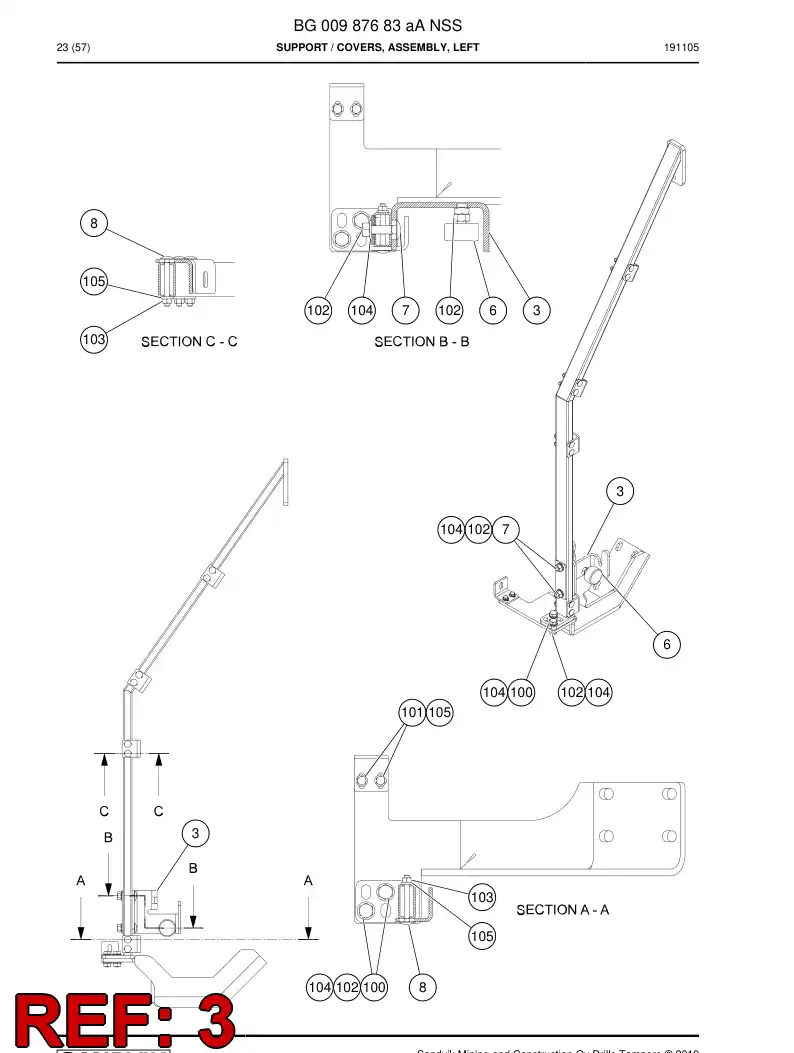 BG00992293a BG 009 922 93a Plate, Stop - Sandvik Technical Drawing