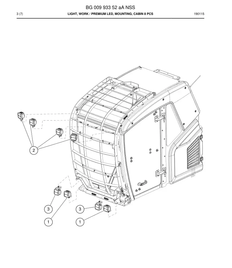 BG00993352b BG 009 933 52b Light, Work - Sandvik Technical Drawing