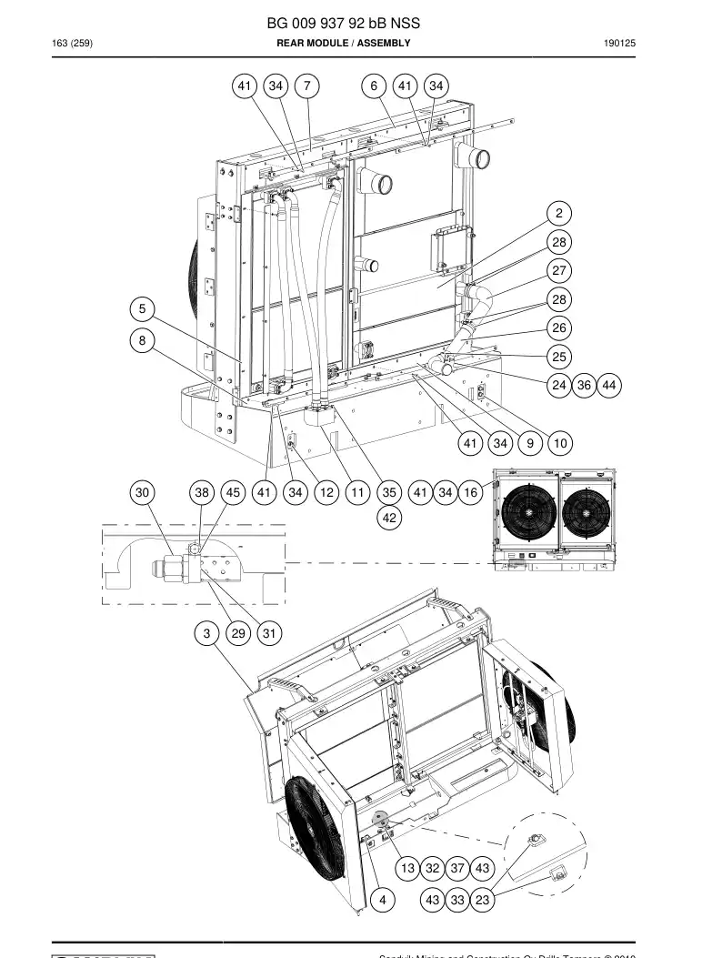 BG00993792c BG 009 937 92c Rear Module - Sandvik Technical Drawing