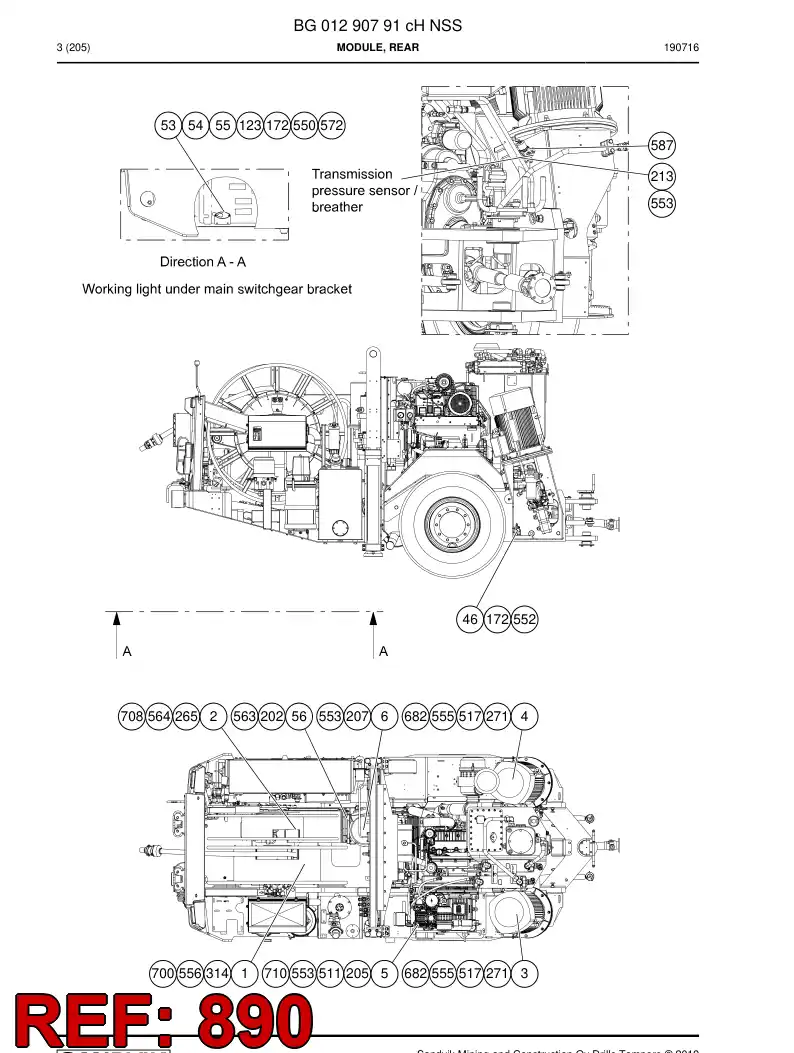 BG00995510a BG 009 955 10a Plate, Cover - Sandvik Technical Drawing