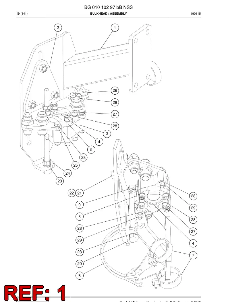 BG00996972a BG 009 969 72a Bracket - Sandvik Technical Drawing
