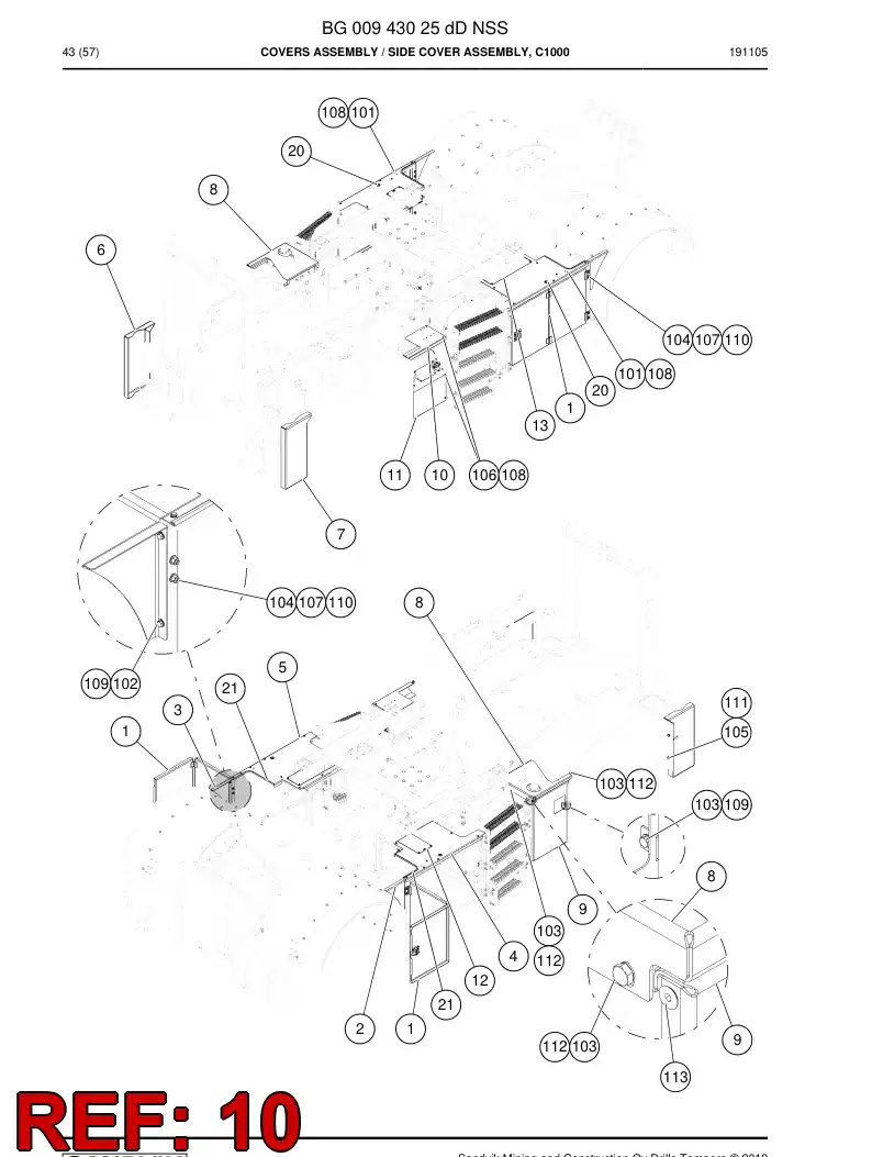 BG00997236c BG 009 972 36c Cover, Side - Sandvik Technical Drawing