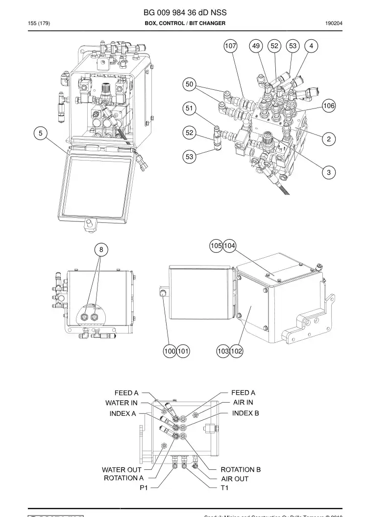 BG00998436d BG 009 984 36d CAJA, CONTROL - Sandvik Technical Drawing