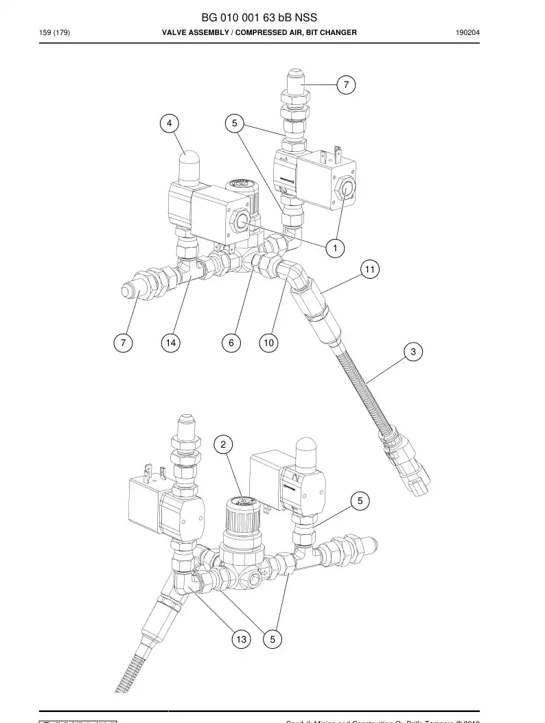 BG01000163b BG 010 001 63b SET VLVULA - Sandvik Technical Drawing