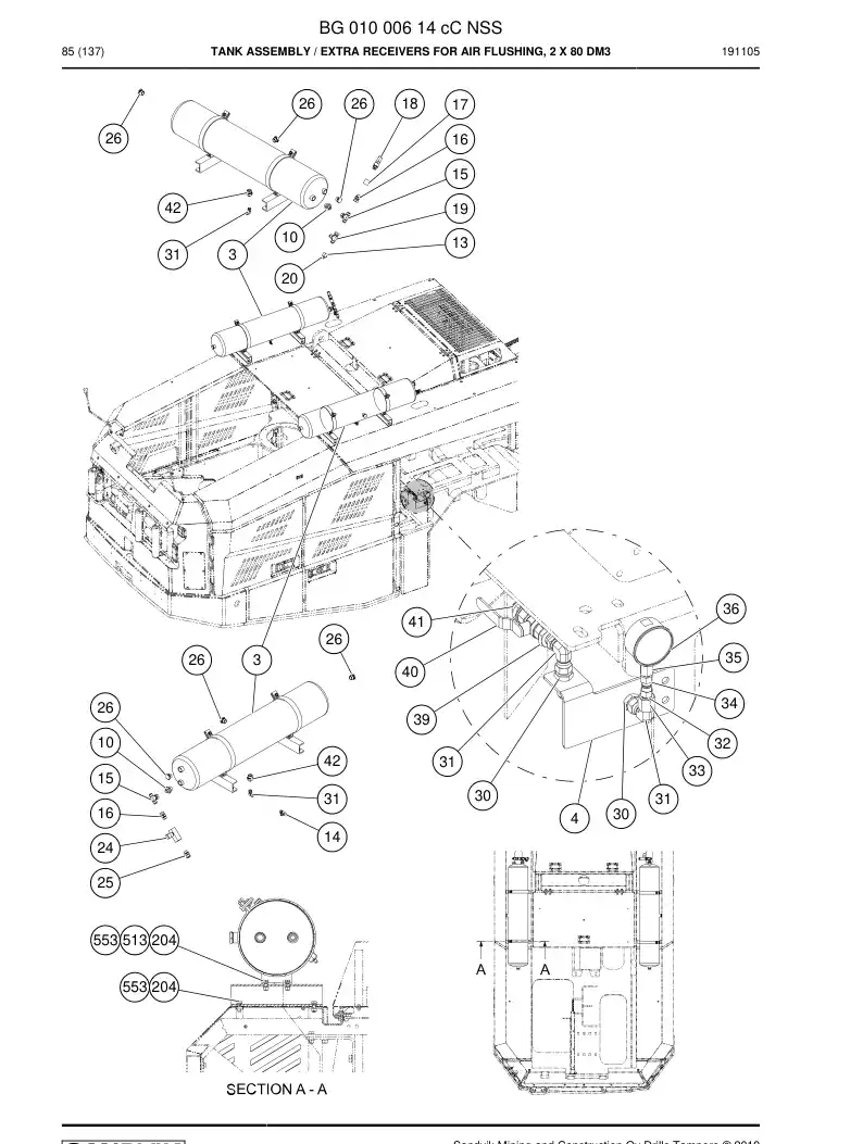BG01000614c BG 010 006 14c Tank Assembly - Sandvik Technical Drawing