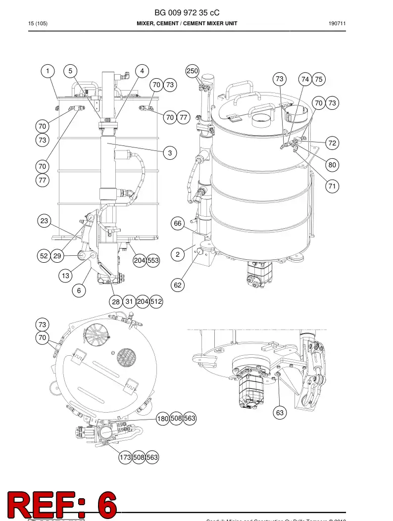 BG01002353a BG 010 023 53a Lever Arm - Sandvik Technical Drawing