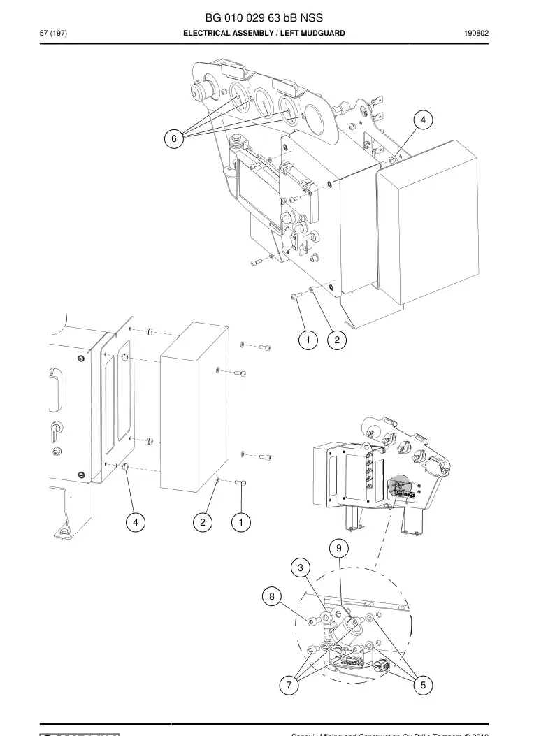 BG01002963b BG 010 029 63b Electrical Assembly - Sandvik Technical Drawing