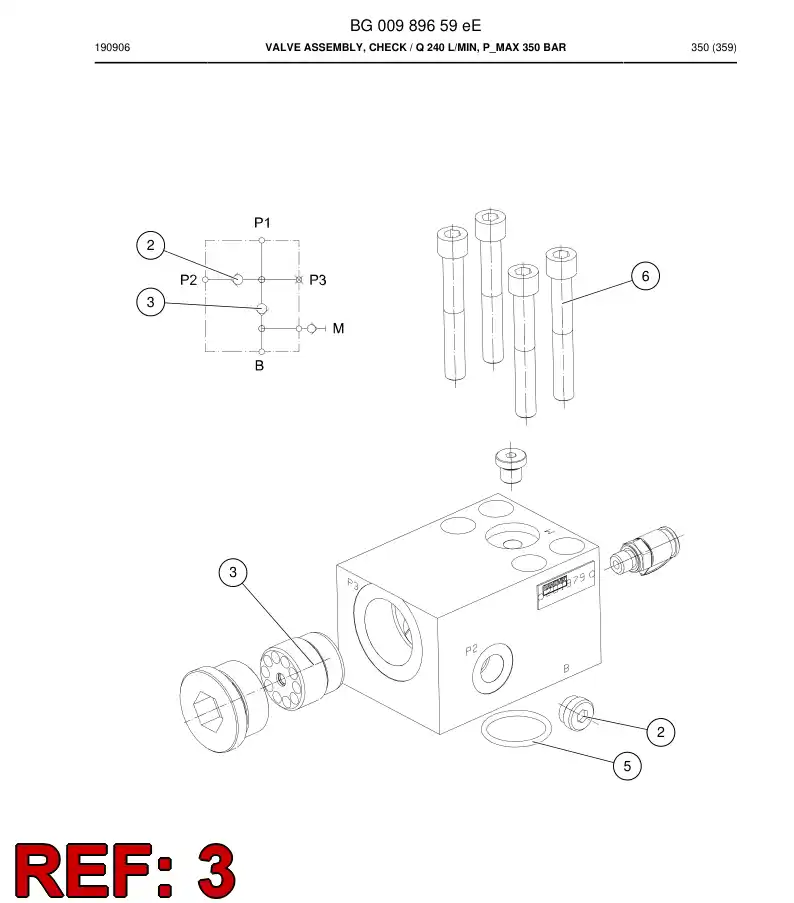 BG01004743a BG 010 047 43a Valve, Check - Sandvik Technical Drawing