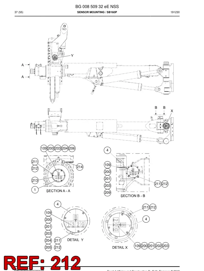 BG01004749a BG 010 047 49a Adapter - Sandvik Technical Drawing
