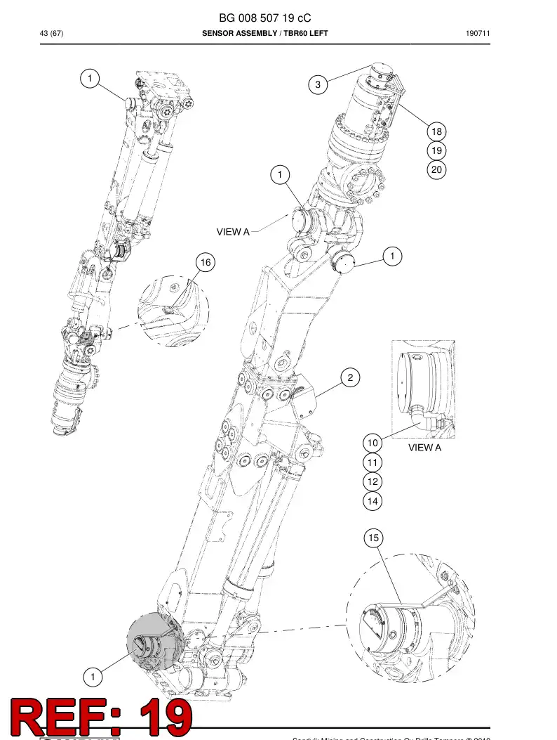 BG01006411a BG 010 064 11a Guard - Sandvik Technical Drawing
