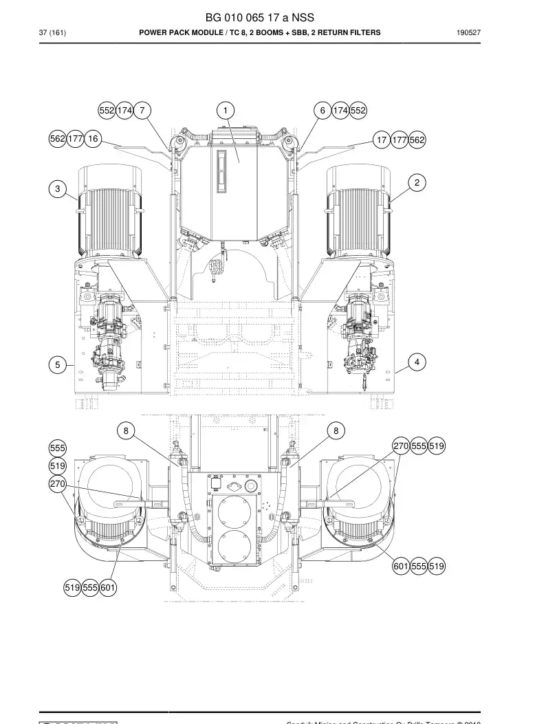 BG01006517a BG 010 065 17a Power Pack Module - Sandvik Technical Drawing