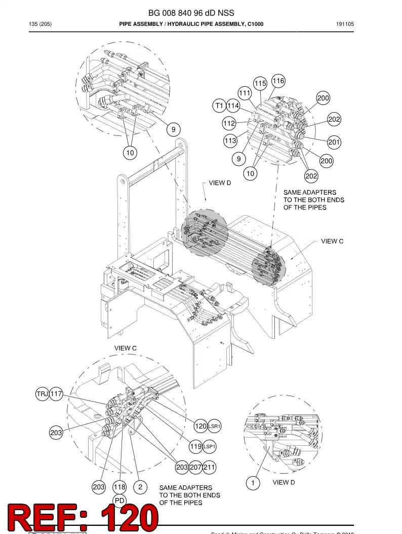 BG01006963c BG 010 069 63c Pipe, Pressure - Sandvik Technical Drawing