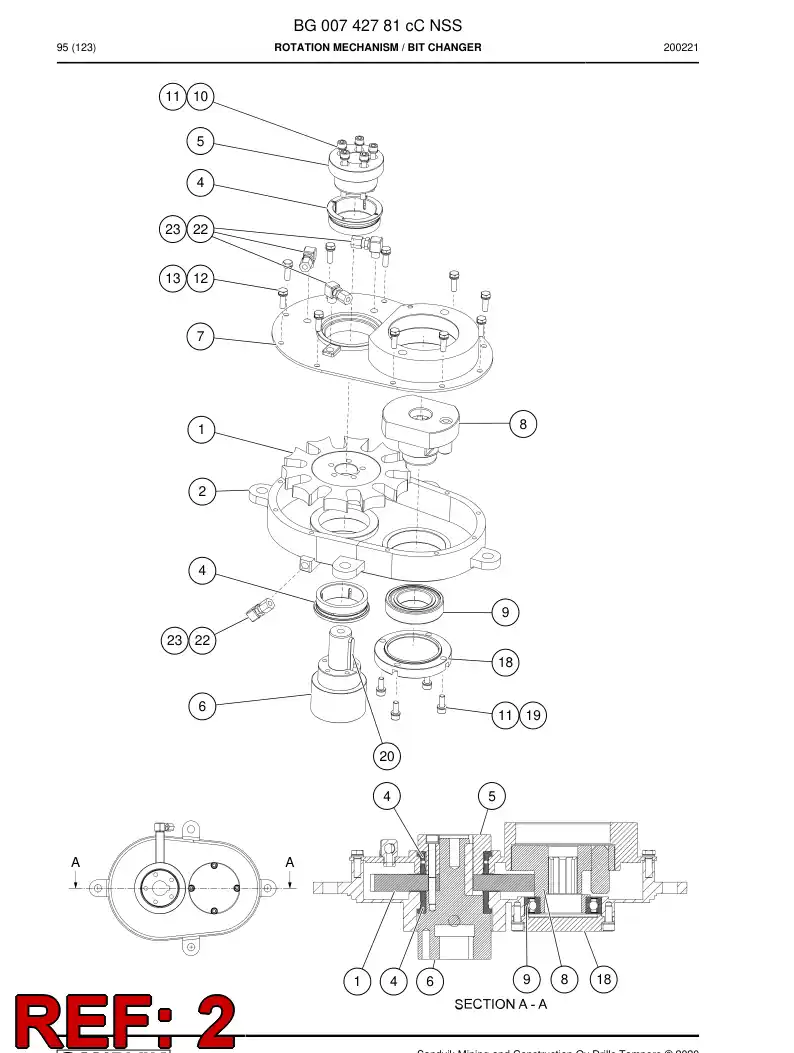 BG01007446a BG 010 074 46a Frame - Sandvik Technical Drawing