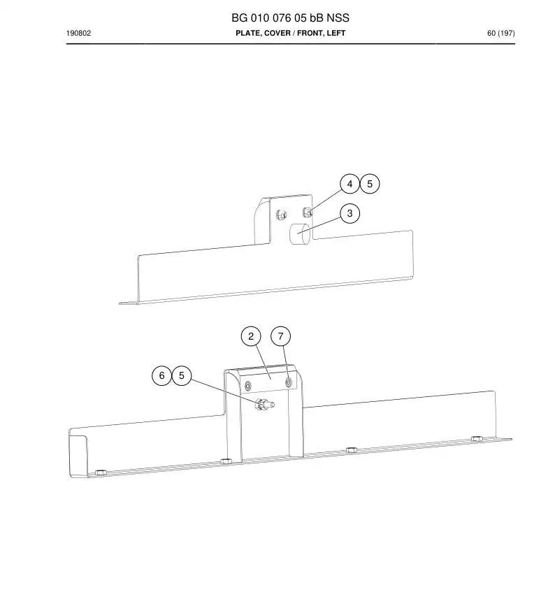 BG01007605b BG 010 076 05b Plate, Cover - Sandvik Technical Drawing