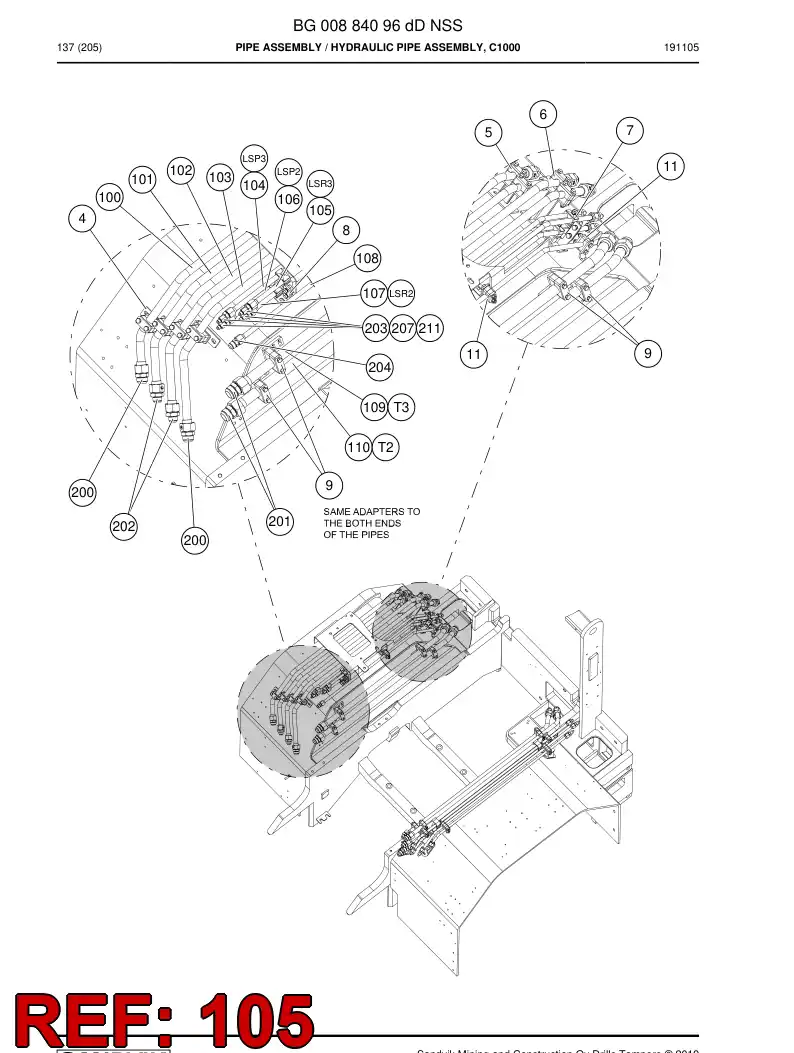 BG01007935b BG 010 079 35b Pipe, Pressure - Sandvik Technical Drawing