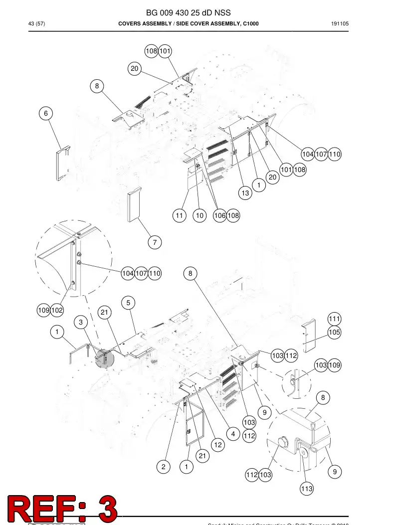 BG01008450a BG 010 084 50a Cover, Side - Sandvik Technical Drawing