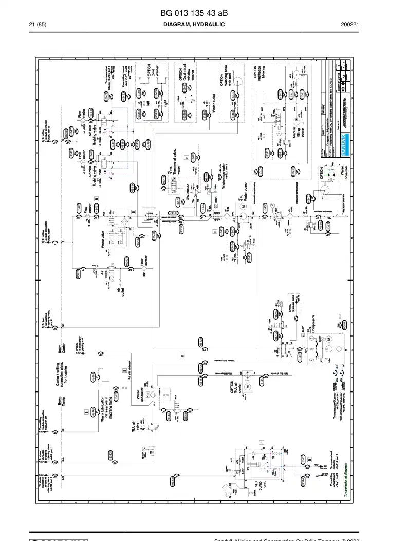 BG01008582a BG 010 085 82a Hose Assembly, Hydraulic - Sandvik Technical Drawing