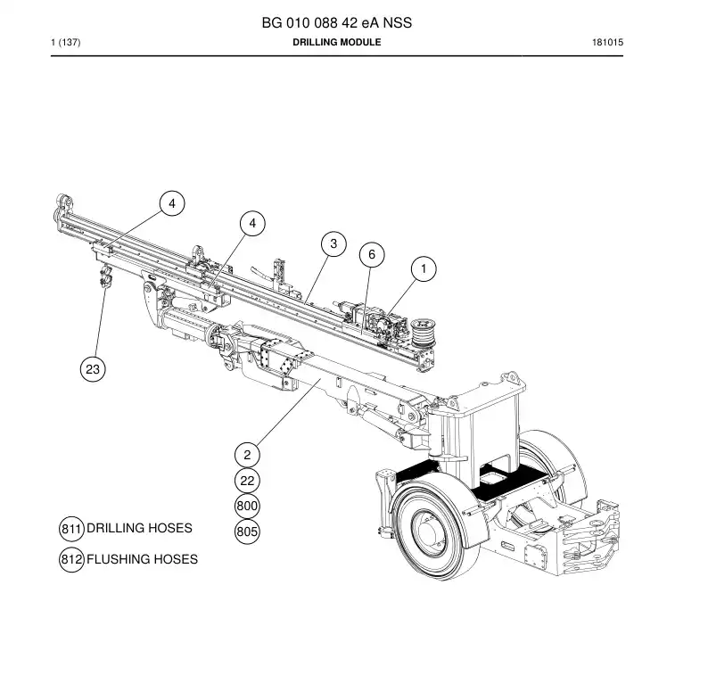 BG01008842e BG 010 088 42e Drilling Module - Sandvik Technical Drawing