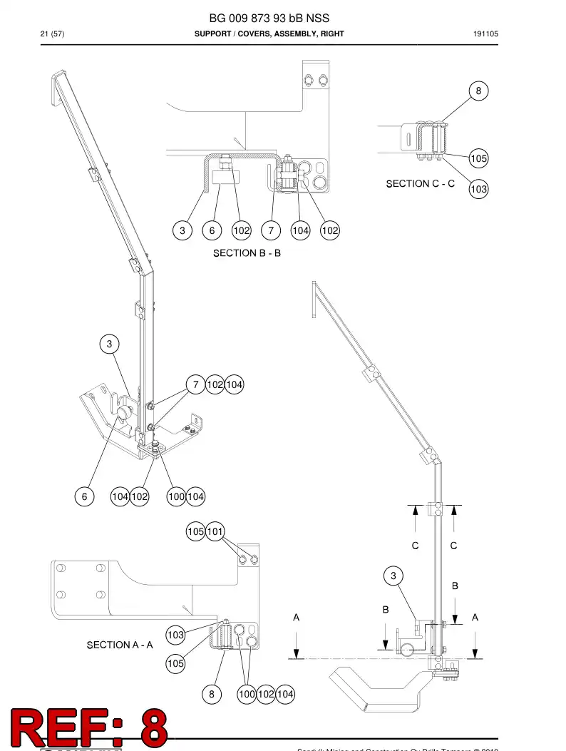 BG01008904a BG 010 089 04a Bolt, Carriage - Sandvik Technical Drawing