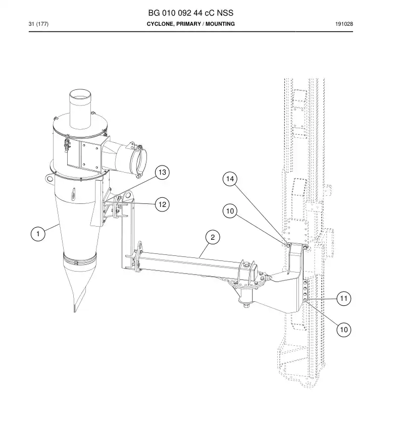 BG01009244c BG 010 092 44c Cyclone, Primary - Sandvik Technical Drawing