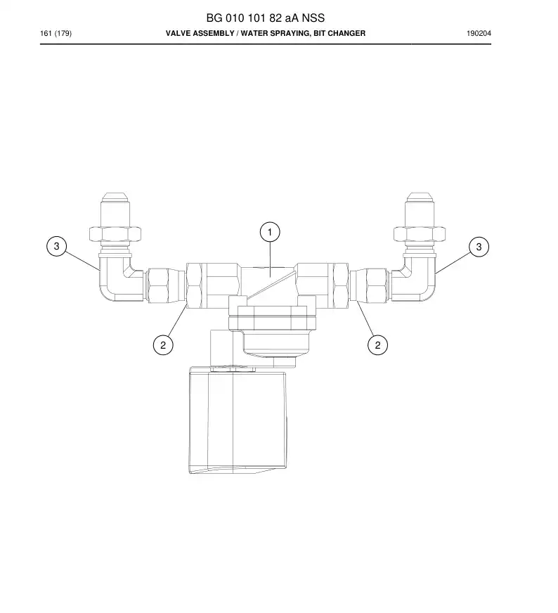 BG01010182a BG 010 101 82a SET VLVULA - Sandvik Technical Drawing