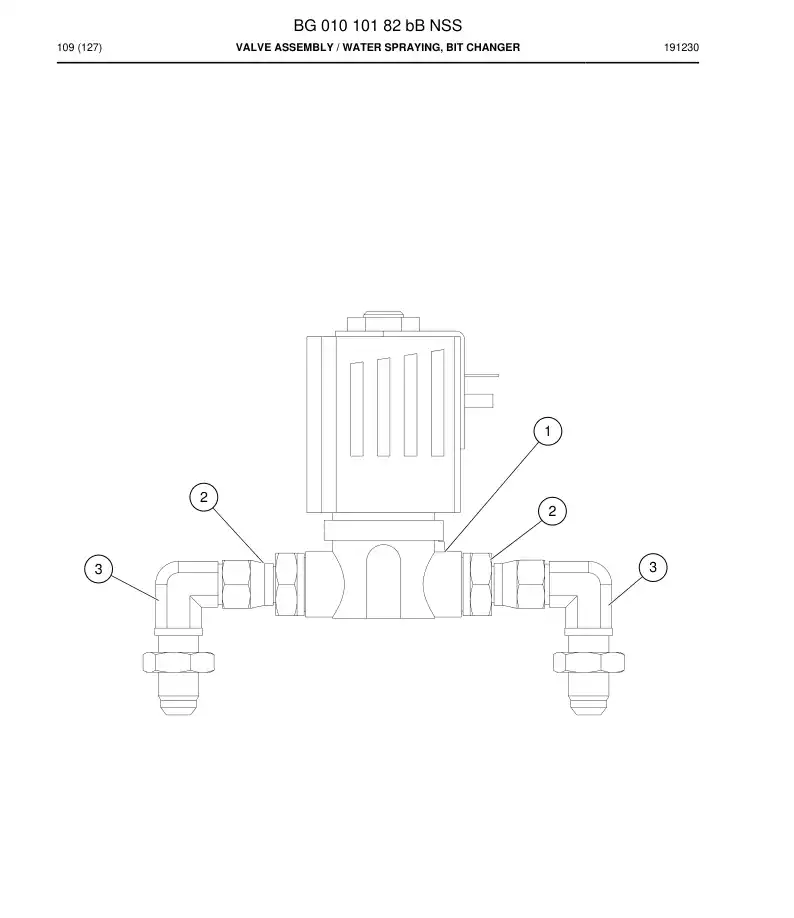 BG01010182b BG 010 101 82b Valve Assembly - Sandvik Technical Drawing