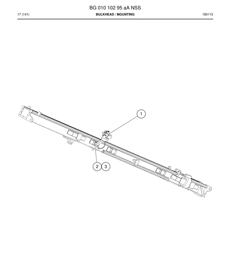 BG01010295a BG 010 102 95a Bulkhead - Sandvik Technical Drawing