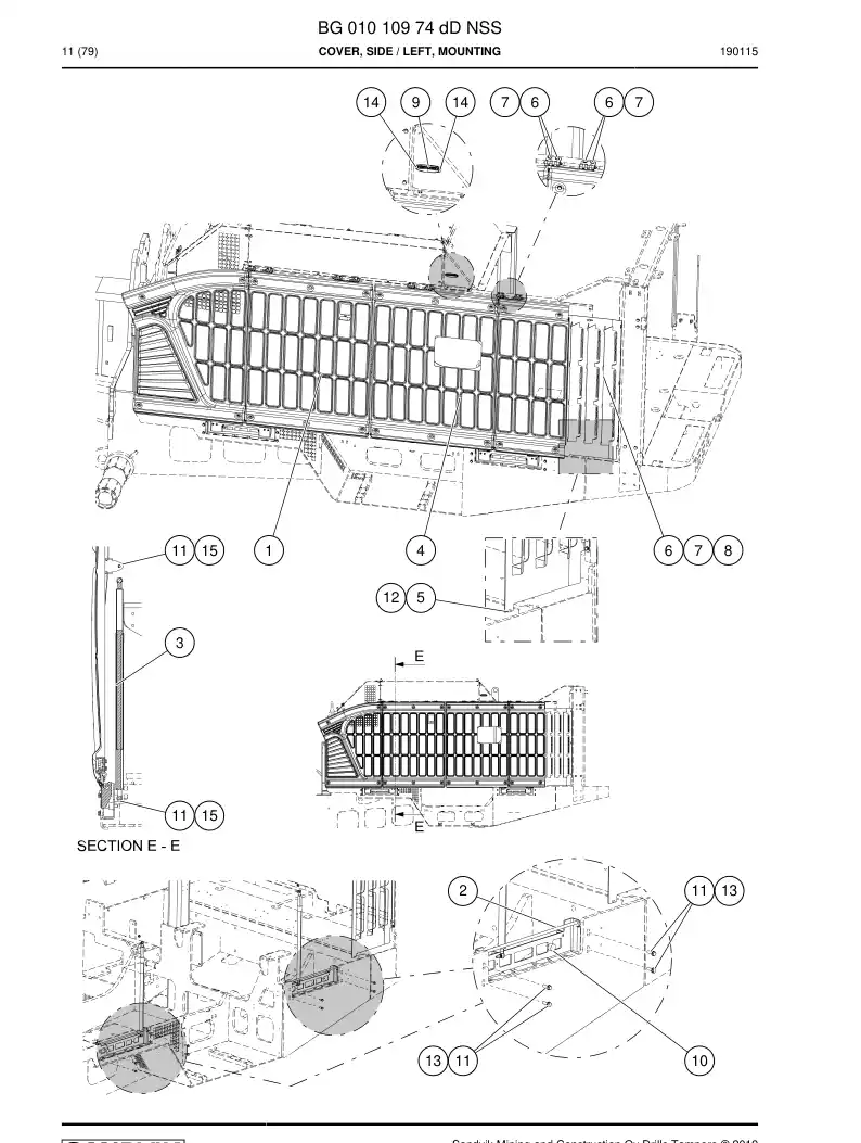 BG01010974d BG 010 109 74d Cover, Side - Sandvik Technical Drawing
