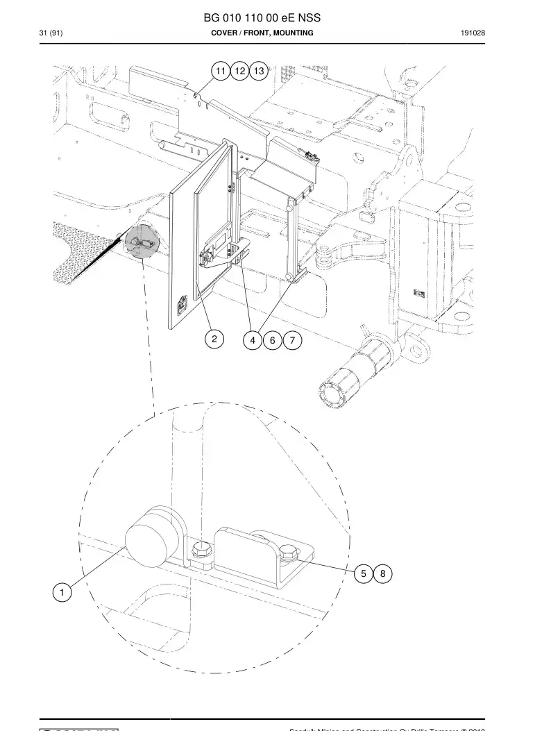 BG01011000e BG 010 110 00e Cover - Sandvik Technical Drawing