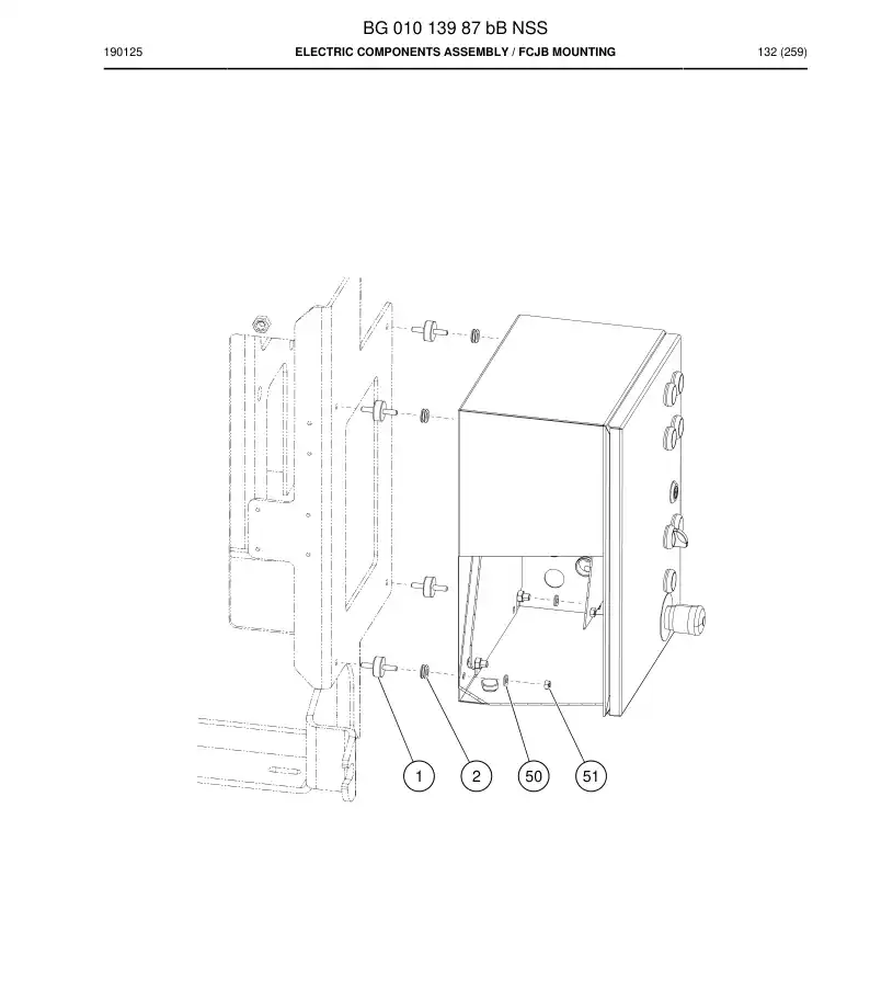 BG01013987b BG 010 139 87b Electric Components Assembly - Sandvik Technical Drawing