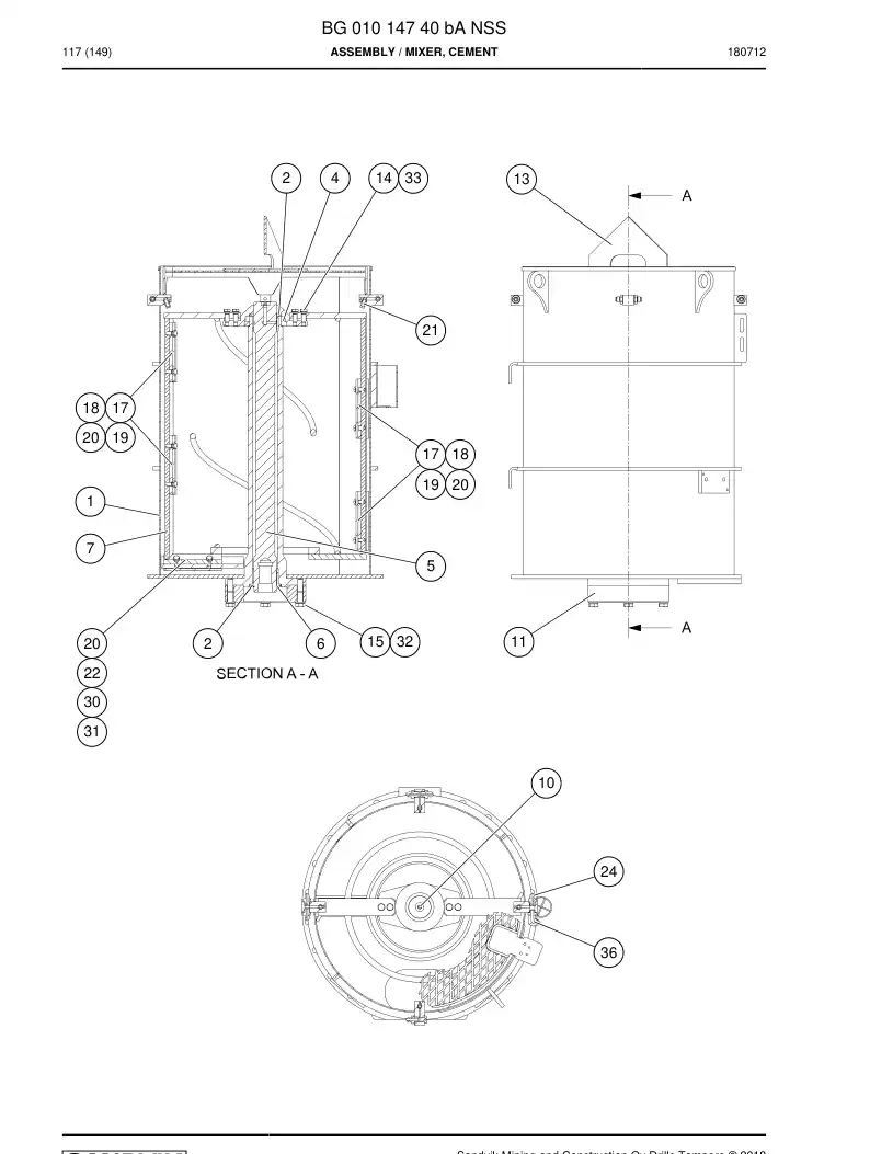 BG01014740b BG 010 147 40b ASSEMBLY - Sandvik Technical Drawing