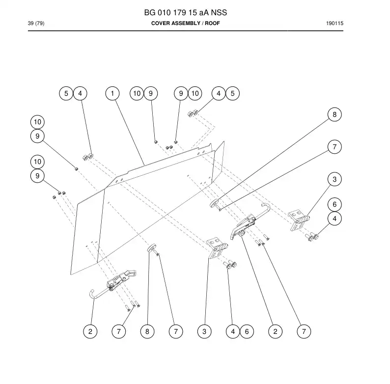 BG01017915a BG 010 179 15a Cover Assembly - Sandvik Technical Drawing