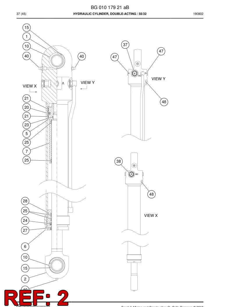 BG01017953a BG 010 179 53a PISTON Rod Welding - Sandvik Technical Drawing
