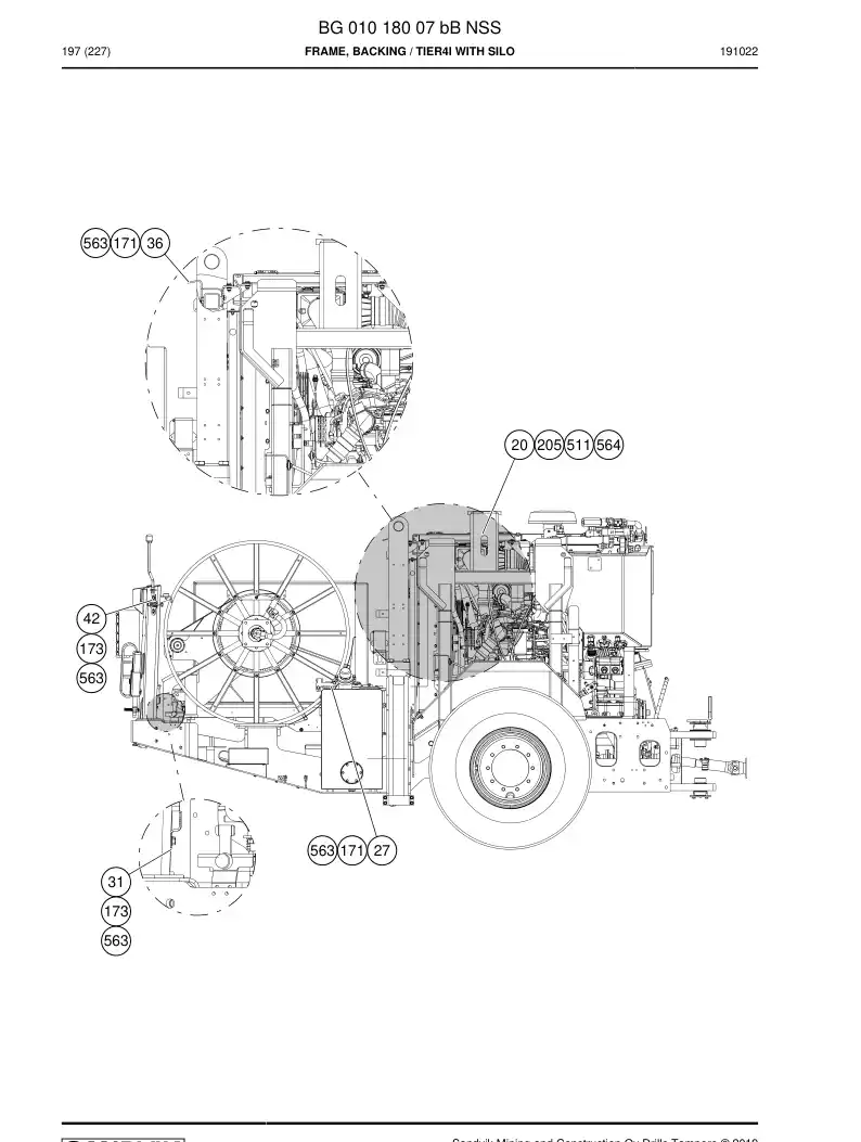 BG01018007b BG 010 180 07b Frame, Backing - Sandvik Technical Drawing