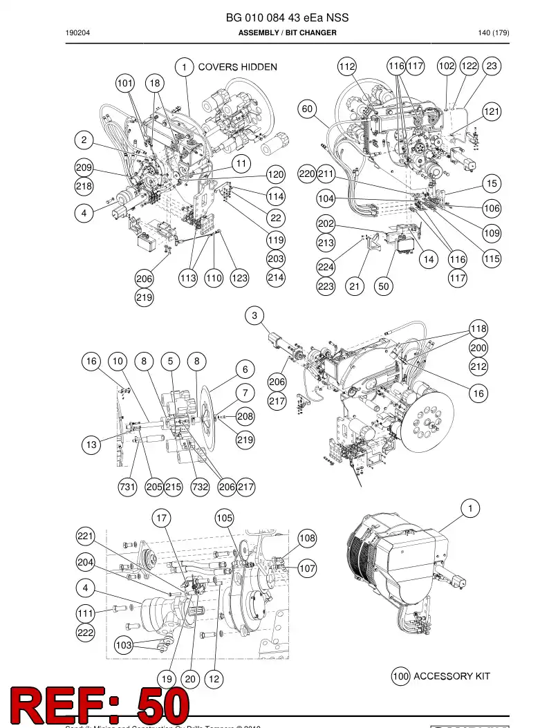 BG01020444b BG 010 204 44b ASSEMBLY CAJA CONEXIONES - Sandvik Technical Drawing