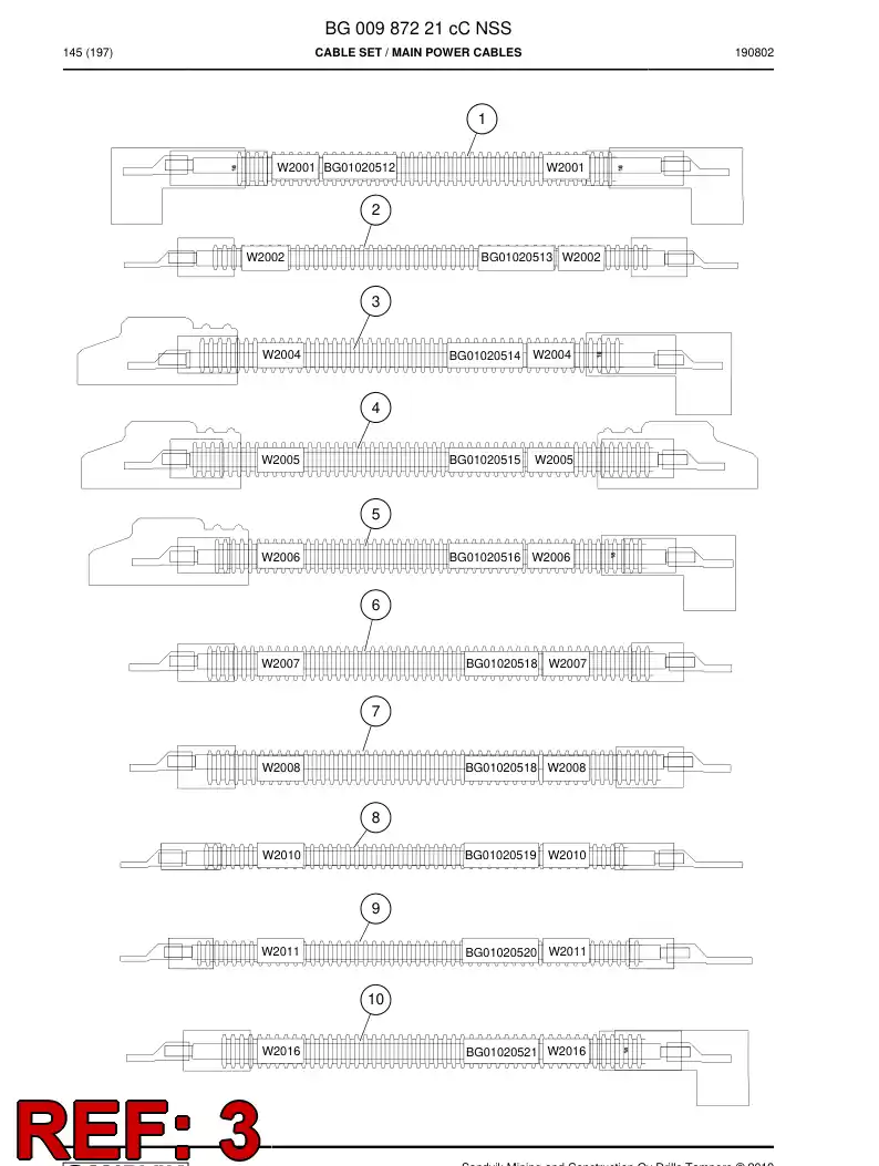 BG01020514b BG 010 205 14b Cable Assembly - Sandvik Technical Drawing