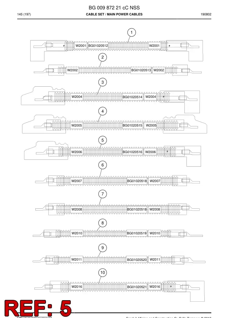 BG01020516b BG 010 205 16b Cable Assembly - Sandvik Technical Drawing